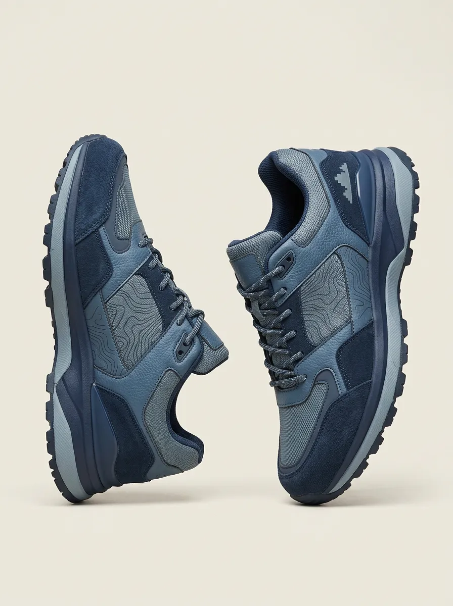 Unisex Outdoor Hiking Topographic Map Print Sneakers