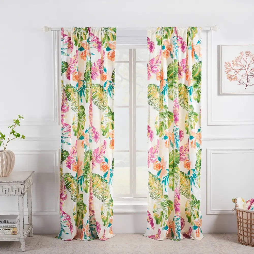 Refined Polyester Solid Rod-Pocket Coastal Window Treatment