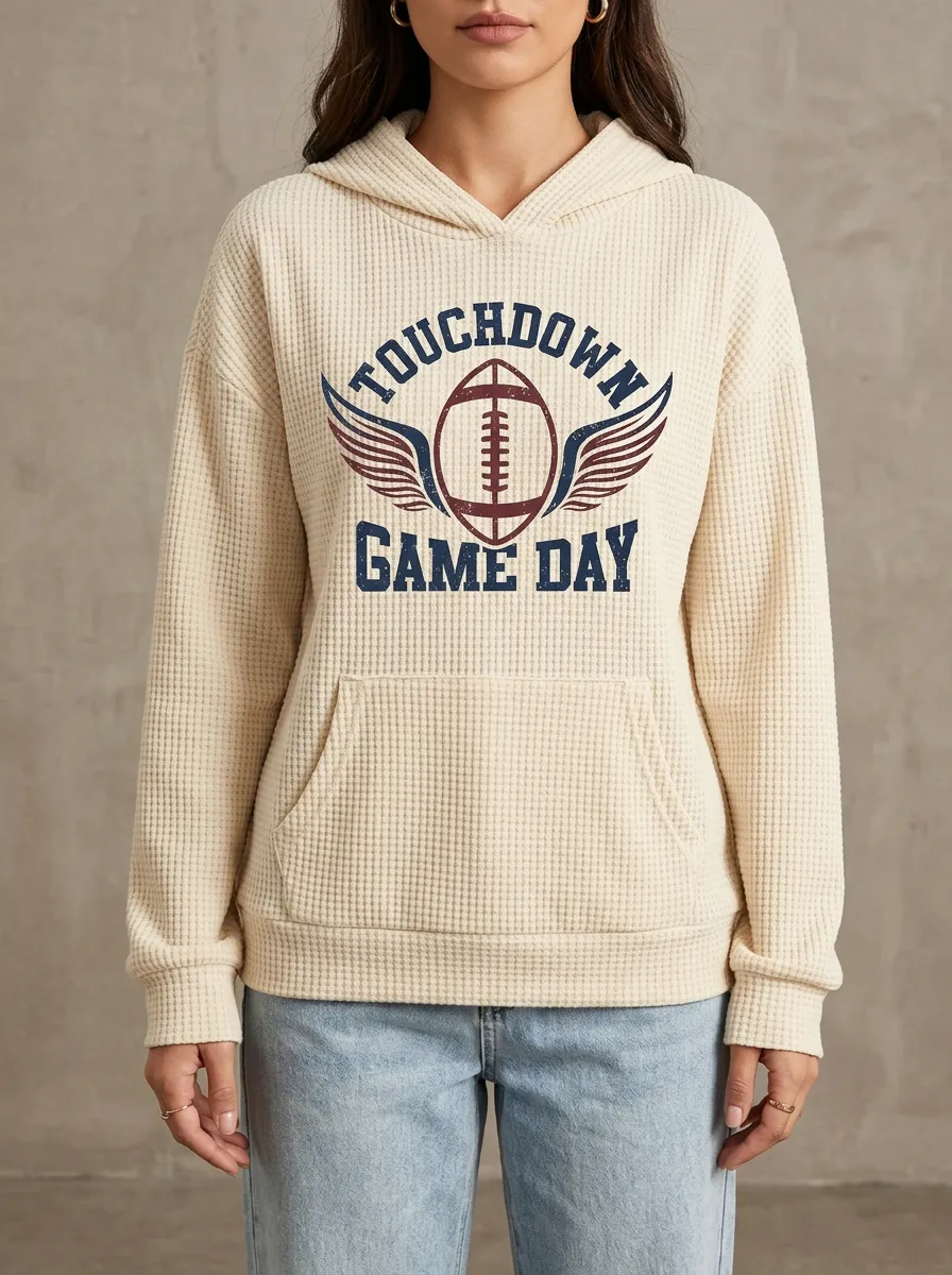 Football Graphic Casual Hoodie