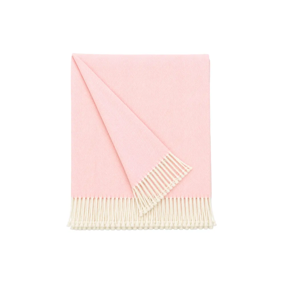 Soft Herringbone Cotton-Blend Throw