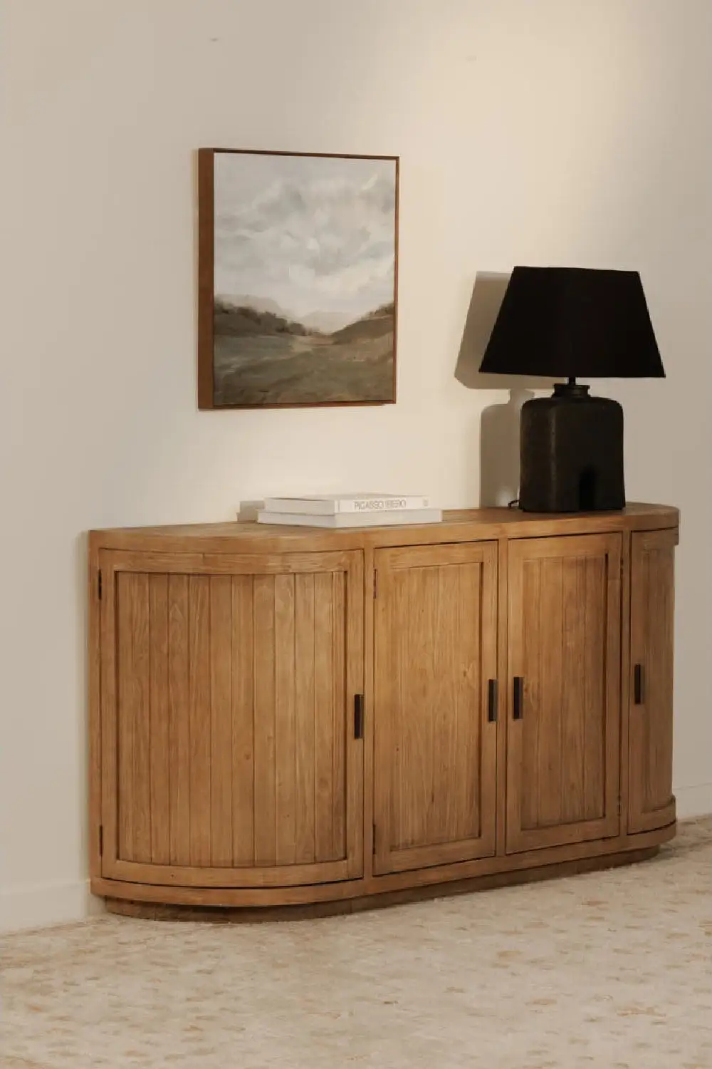 Pine Wood Four-Door Sideboard