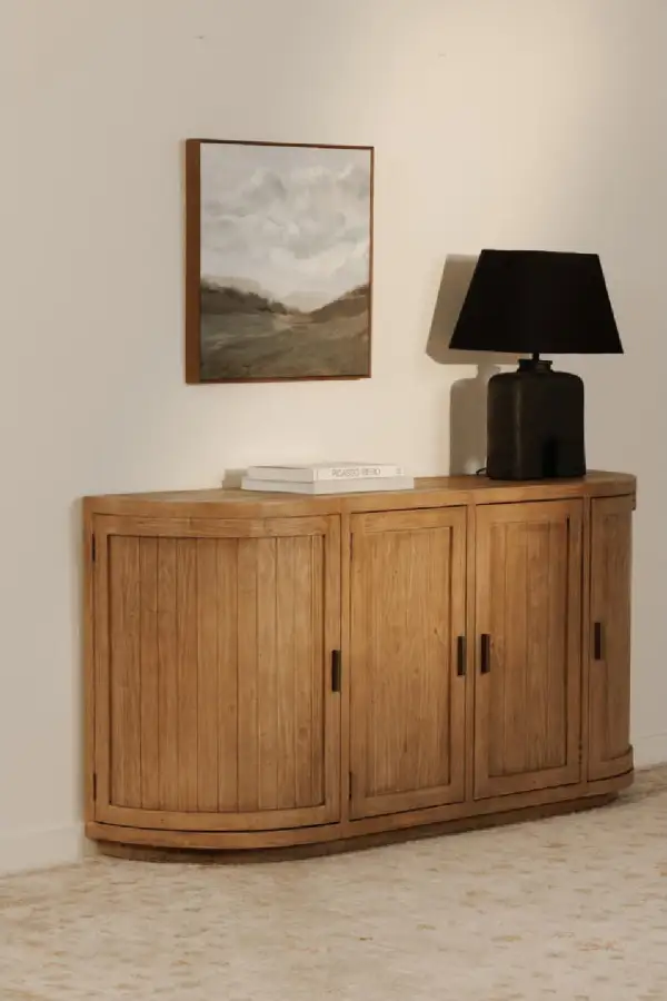 Pine Wood Four-Door Sideboard