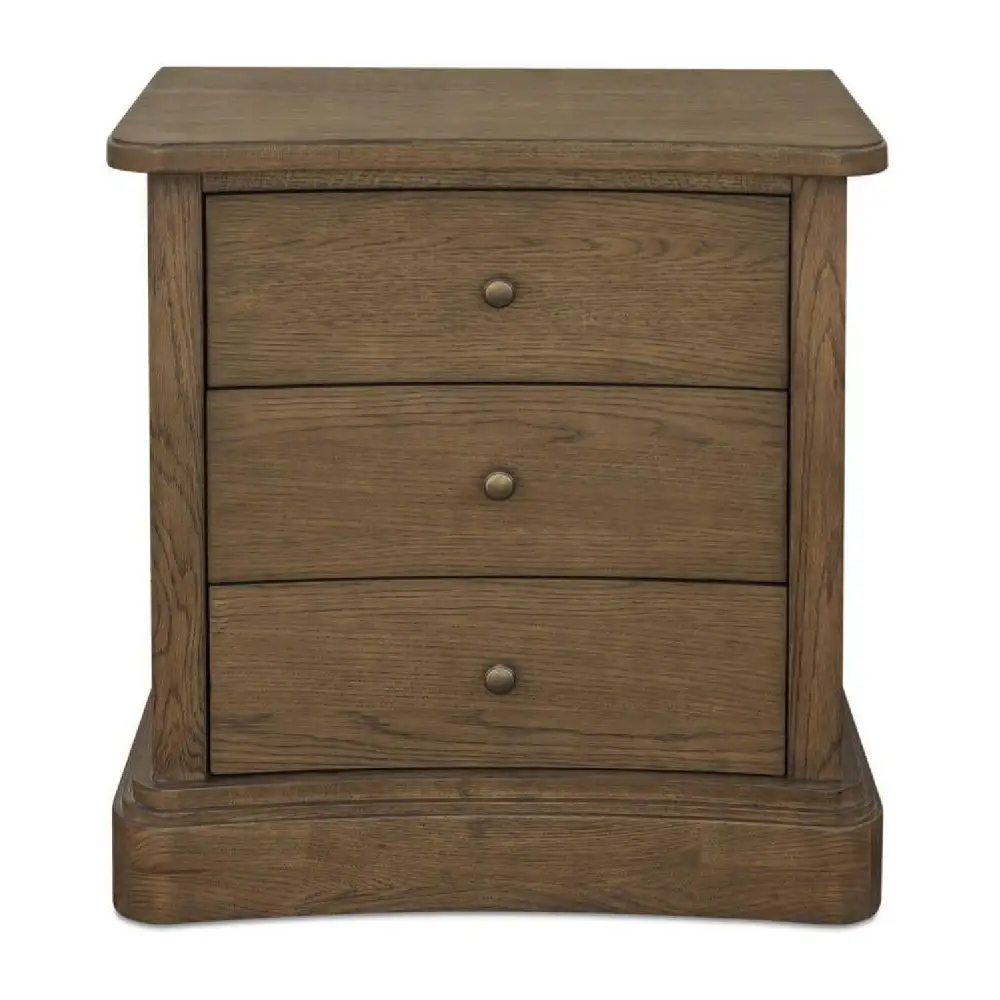 Solid Oak Curved Drawer Nightstand