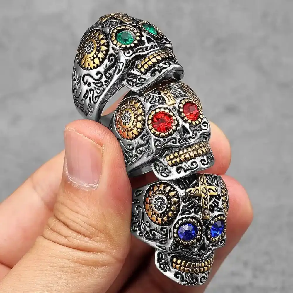 Men's Sugar Skull Ring