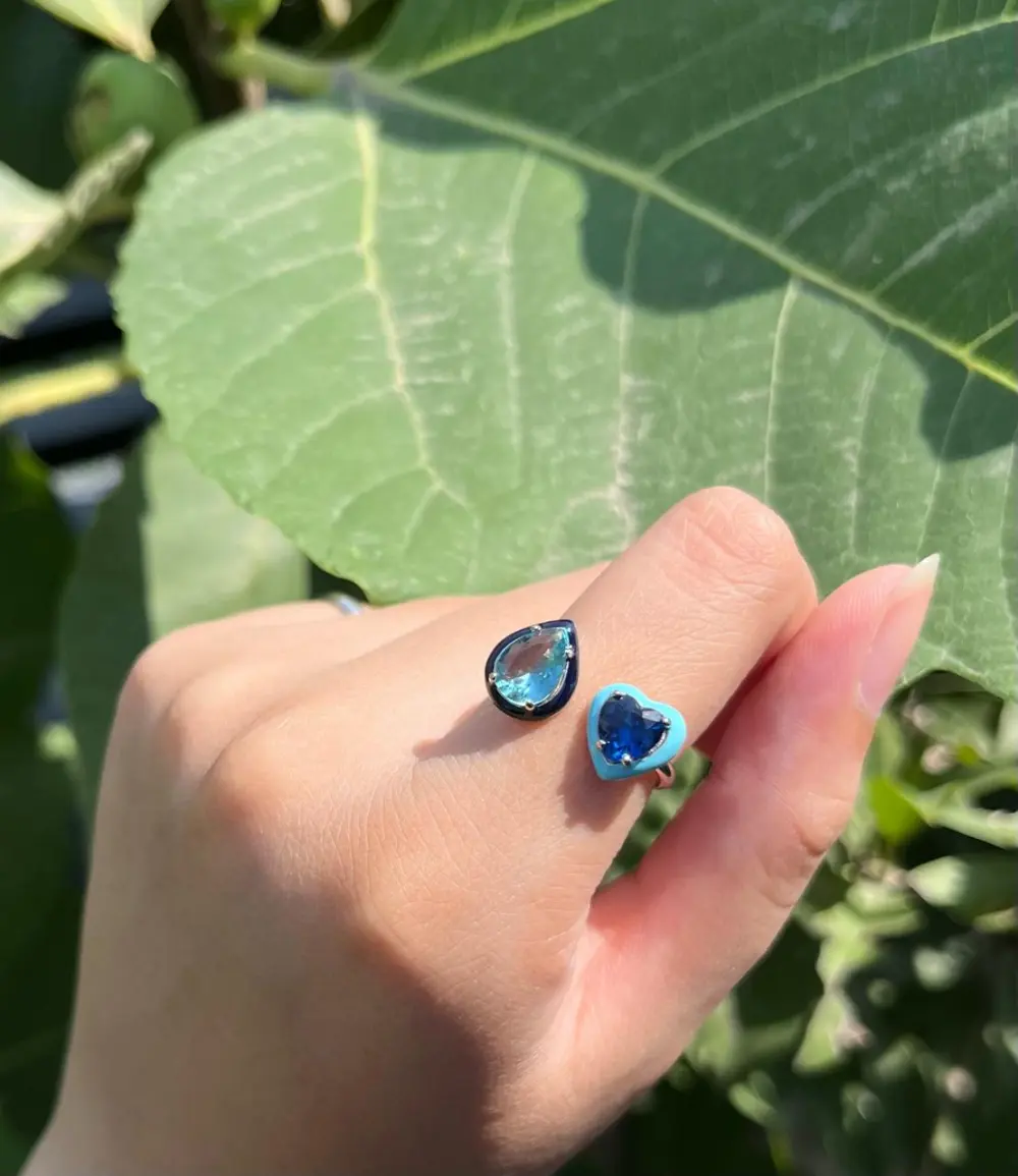 Heart Droplet Adjustable Ring