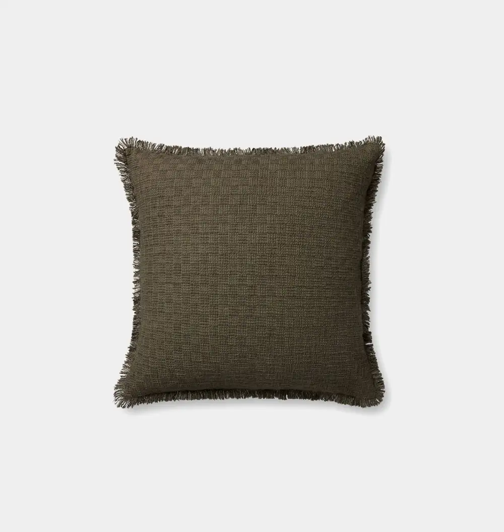 Dark Dark Green Woven Pattern Sofa Throw Pillow