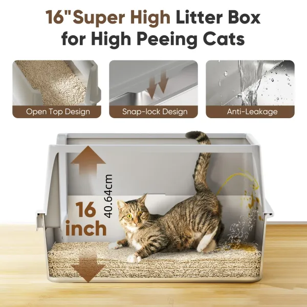 Extra-Large Cat Litter Box with High Sides, Cat Essential for Mess-Free Litter Management