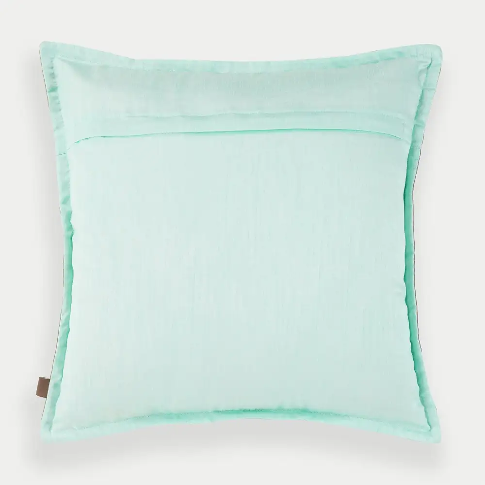 Blue Bloom Embroidered Cushion Cover