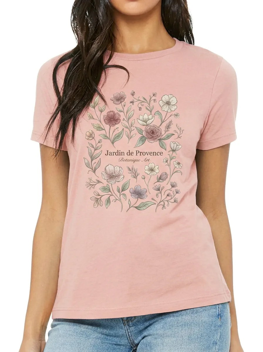 Women's Jardin de Provence Botanical Floral Printed T-shirt