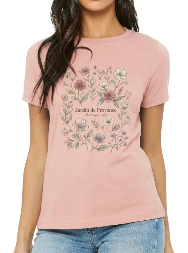 Women's Jardin de Provence Botanical Floral Printed T-shirt
