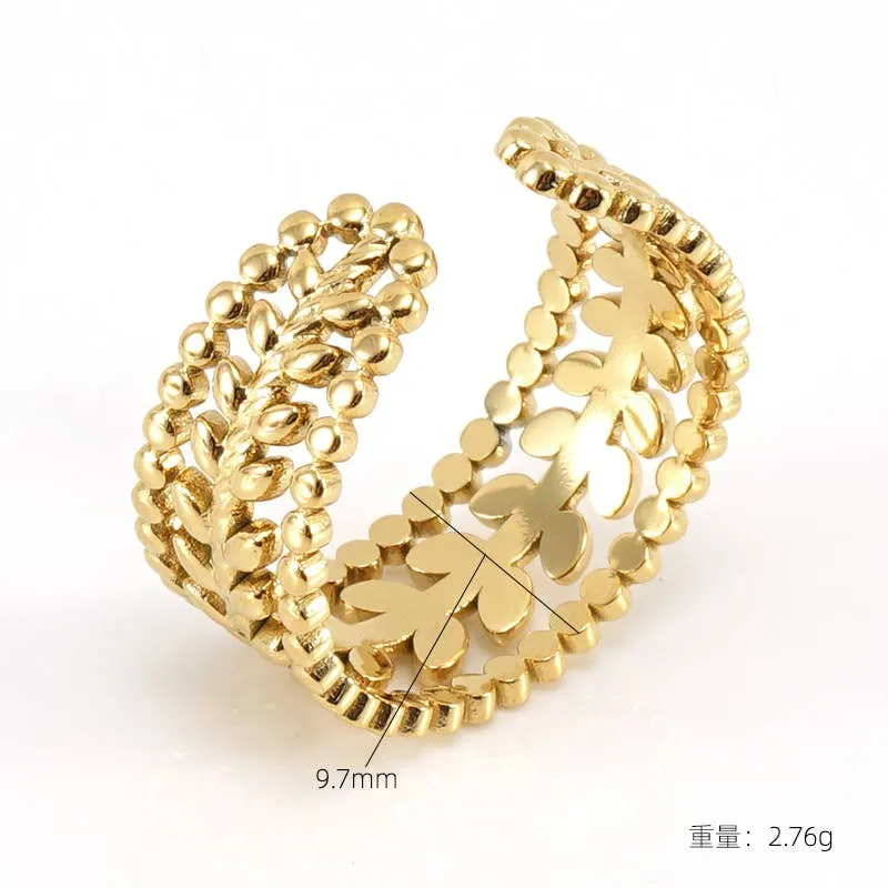 Openwork Adjustable Band Ring