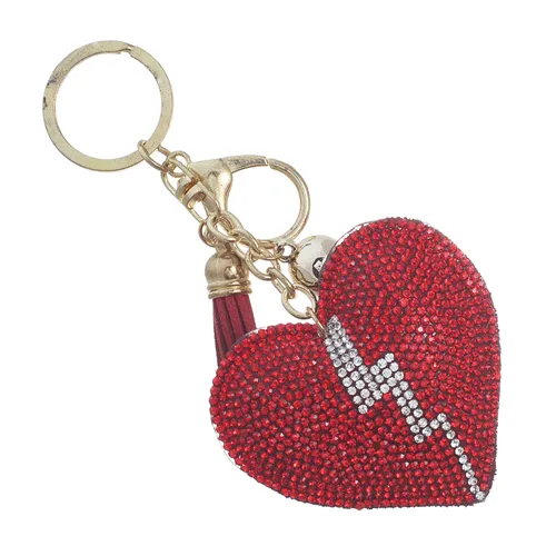 Modern Heart Charm Keychain