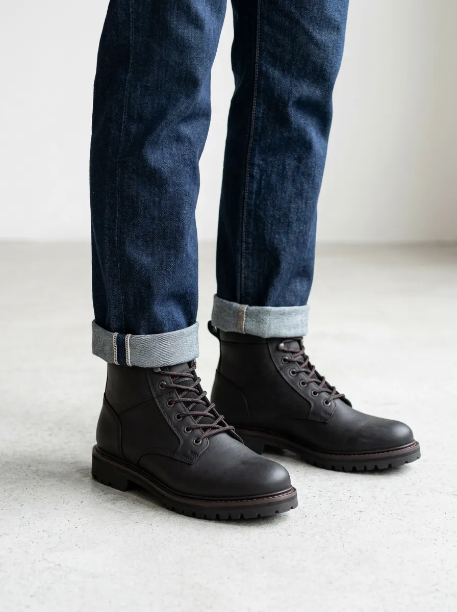 Unisex Leather -Laced Work Boots