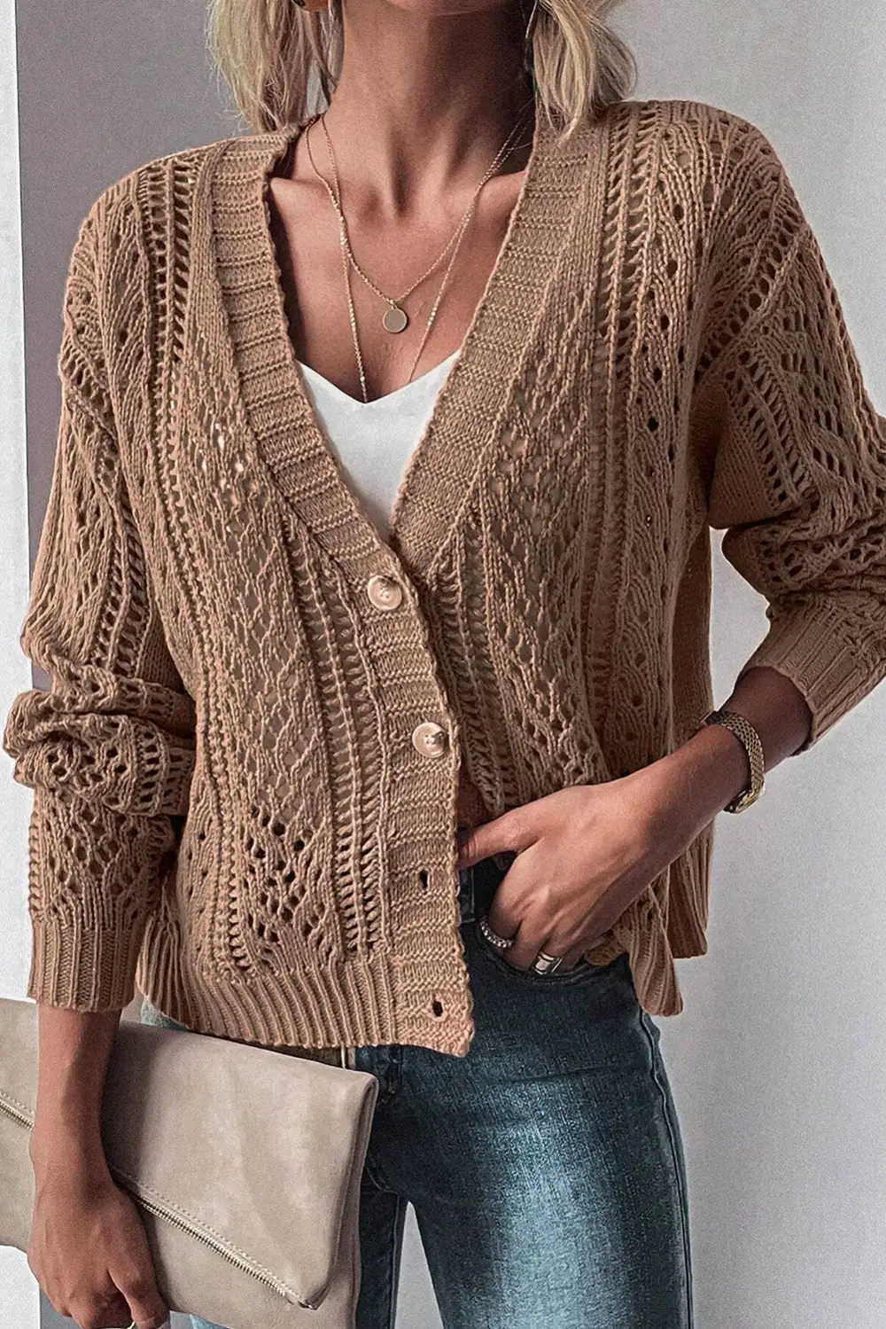 Easy Layer Drop Shoulder Cardigan