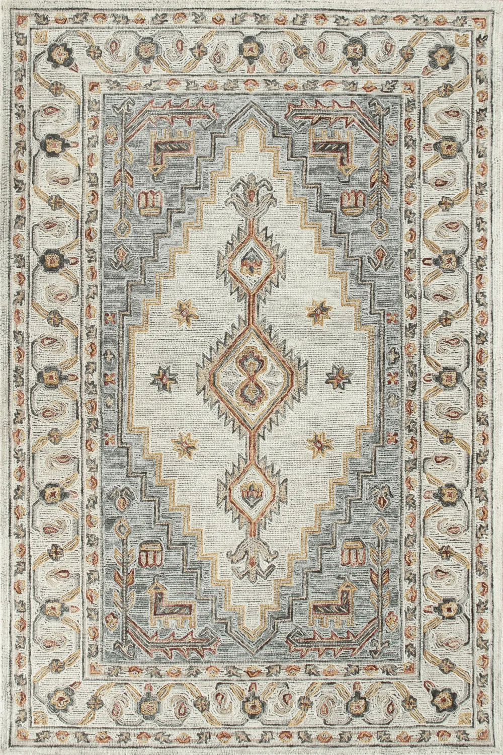 Artisan Hand Tufted Medallion Persian Inspired Wool Area Rug