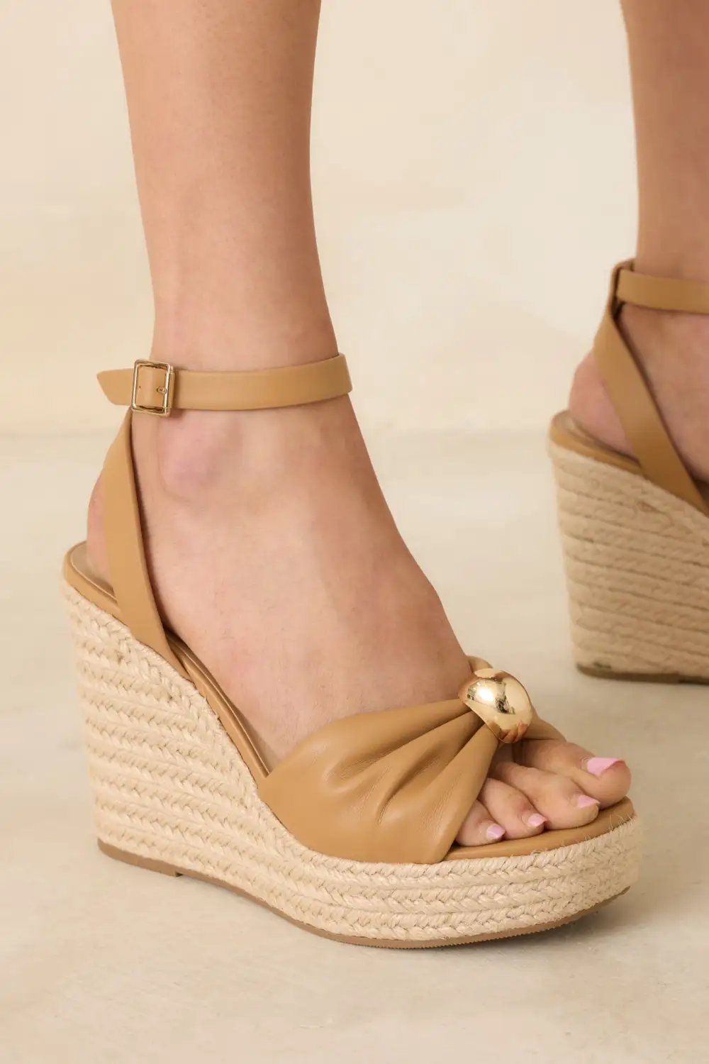 Woven High-Heeled Platform Sandals