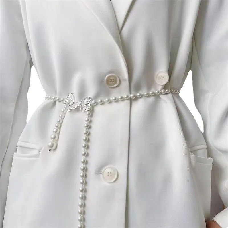 Polished Pearl Cascade Waist Belt