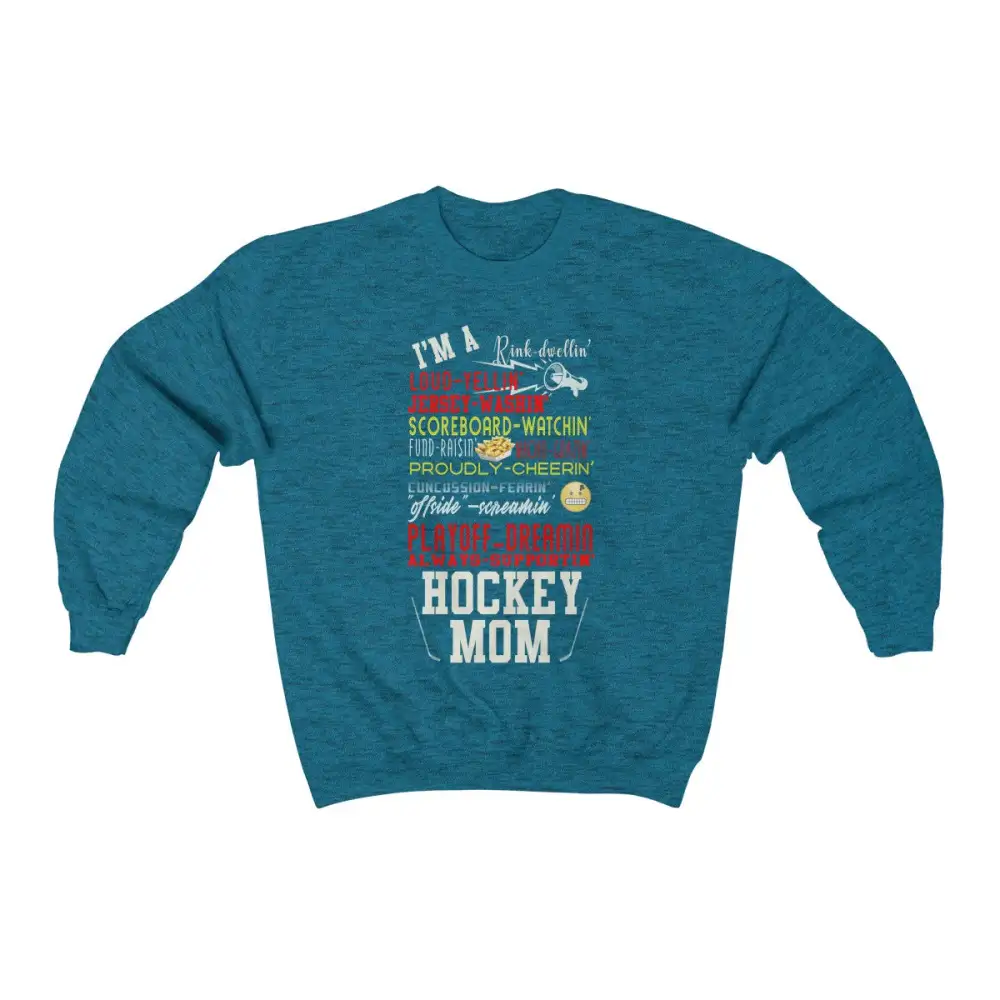 Mom Support Hockey Graphic Crewneck Sweatshirt