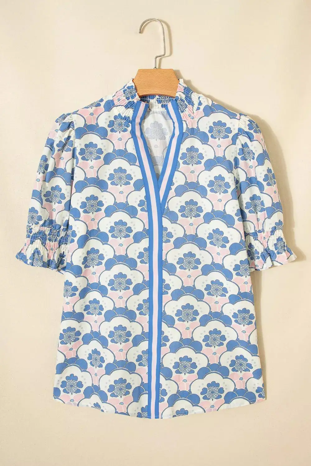 Floral Print Puff Sleeve Blouse