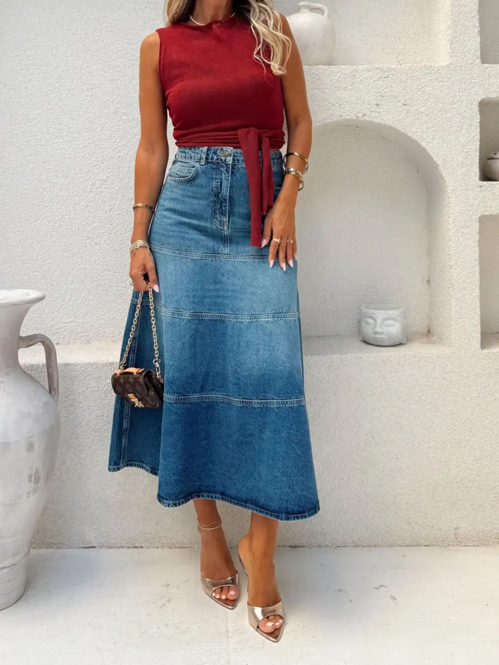 Everyday High-waisted Denim Skirt