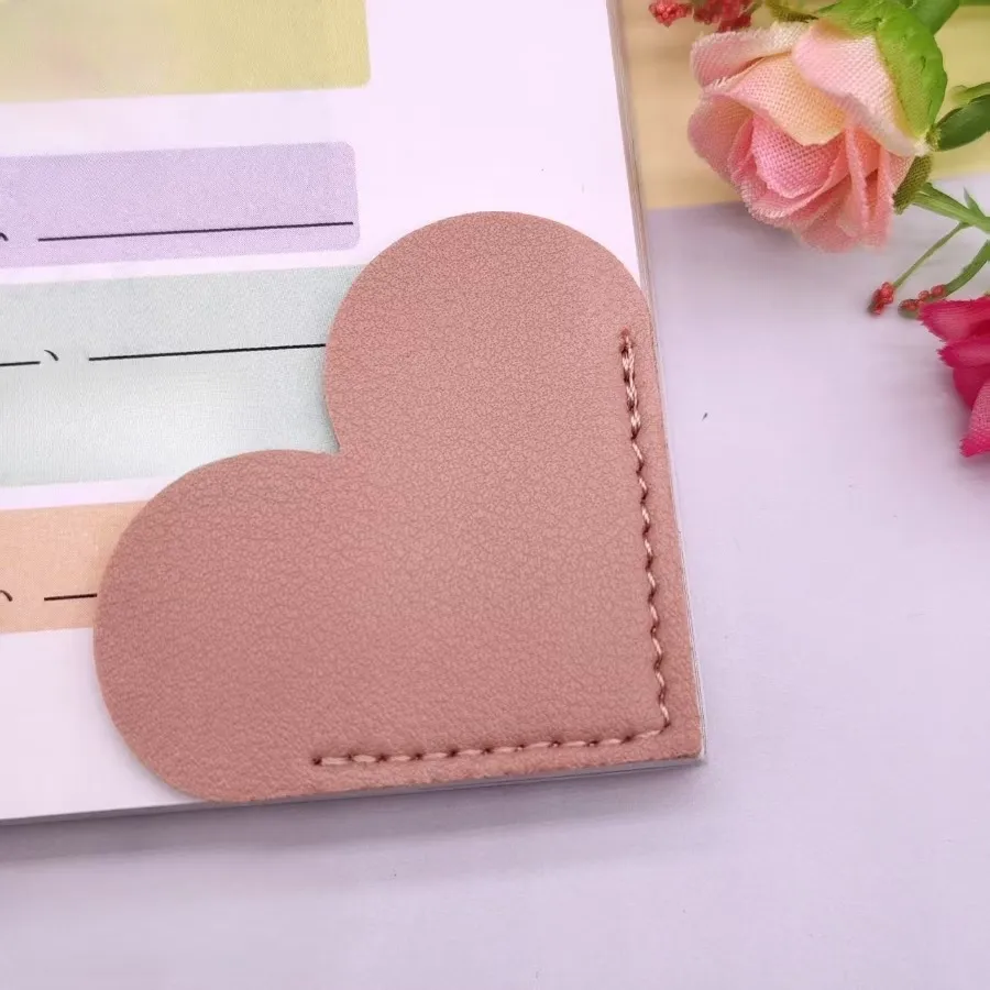 Heart-Shaped Leather Bookmark