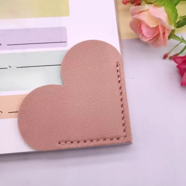 Heart-Shaped Leather Bookmark