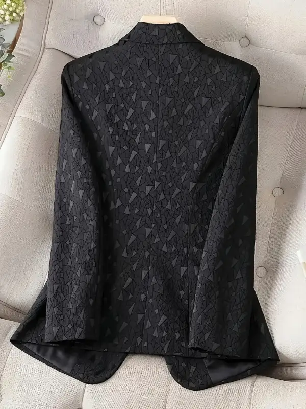 Single-Breasted Patterned Lightweight Polyester Tailored Blazer