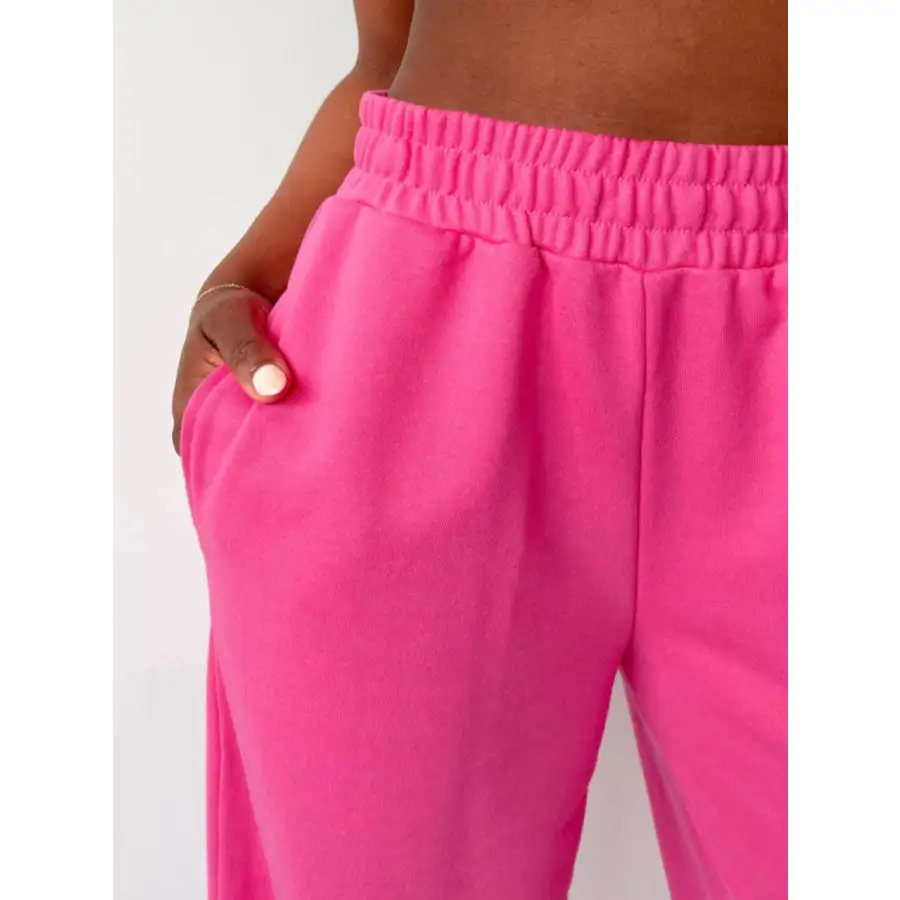 Classic Elastic Waist Wide Leg Pants