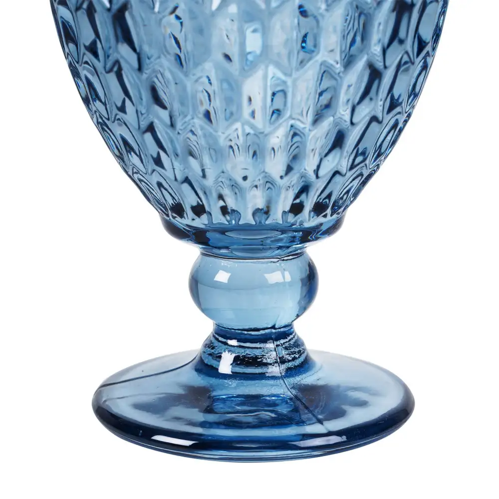 Blue Patterned Wine Glass