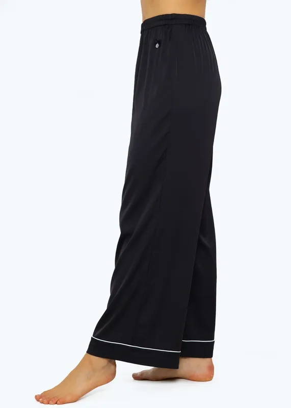 Black Satin Everyday Pants