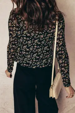 Button-Front Slim Floral-Print Cardigan Two-Piece Set