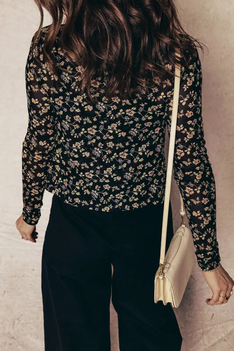 Button-Front Slim Floral-Print Cardigan Two-Piece Set