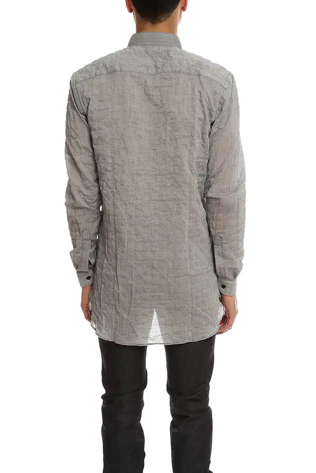 Cotton Mandarin Collar Shirt