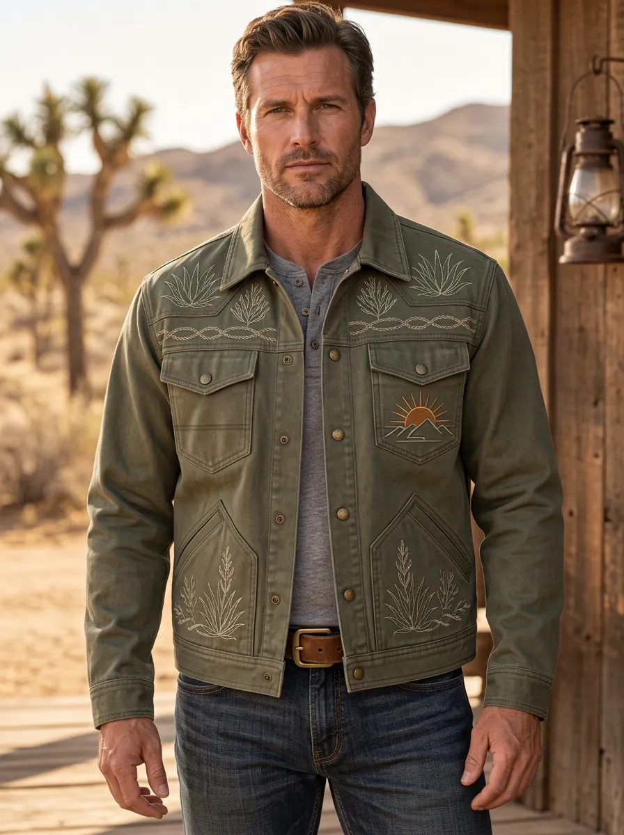 High Plains Cactus Desert Mountain Western Classic Men's Western Jacket