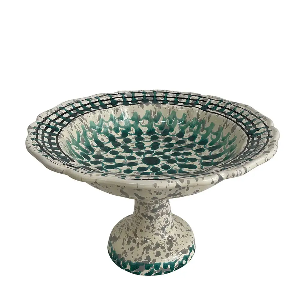 Hand-Painted Ceramic Fruit Bowl Stand