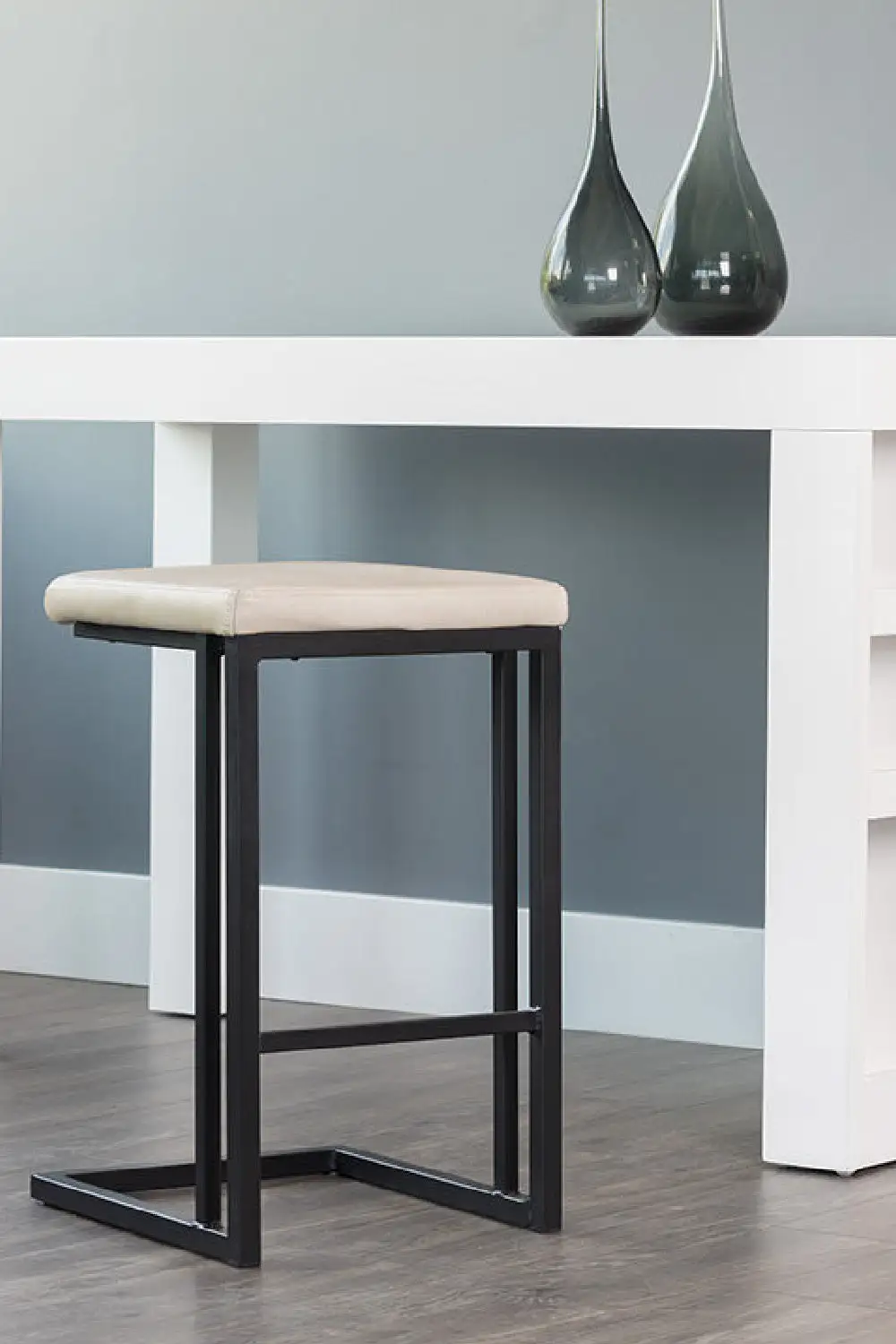 Backless Leather Leather-Look Counter Stool