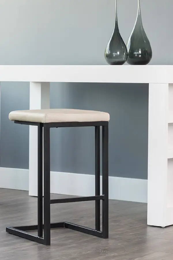 Backless Leather Leather-Look Counter Stool