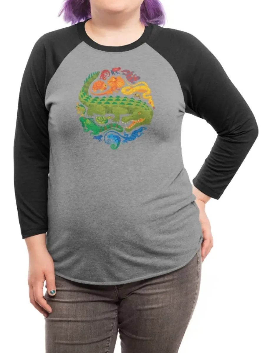 Casual Colorful Reptile Print T-Shirt