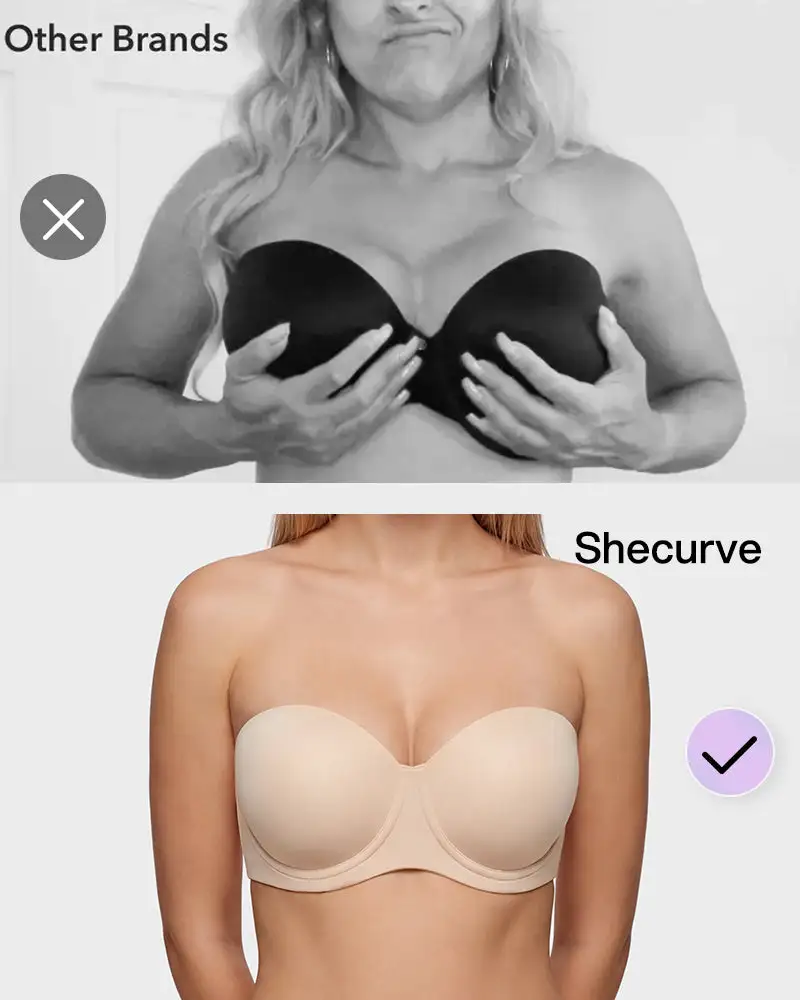 No-Slip Strapless Full Support Bra