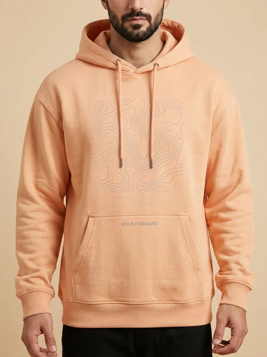 Men's Everyday Outdoor Hiking Topographic Map Print Hoodie
