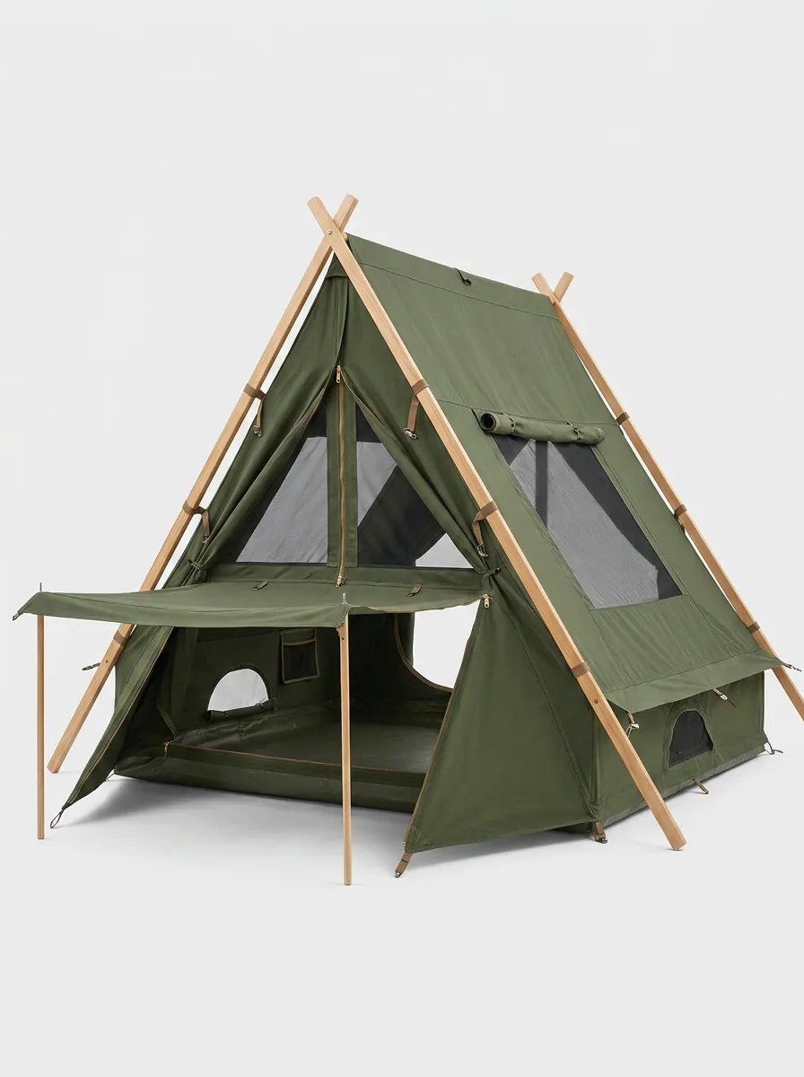 A-Frame Canvas Camping Tent