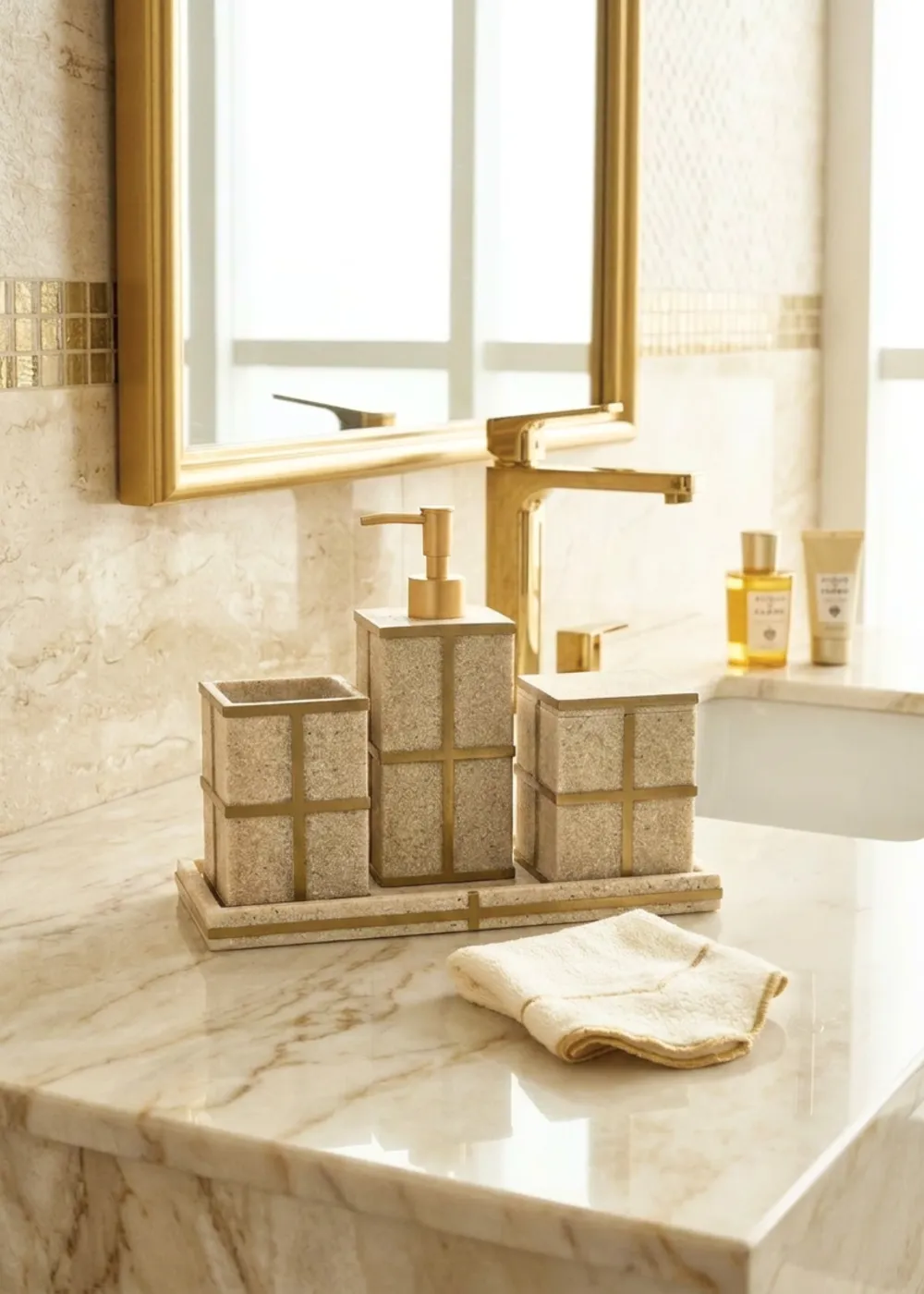 Bathroom Set Beige Of