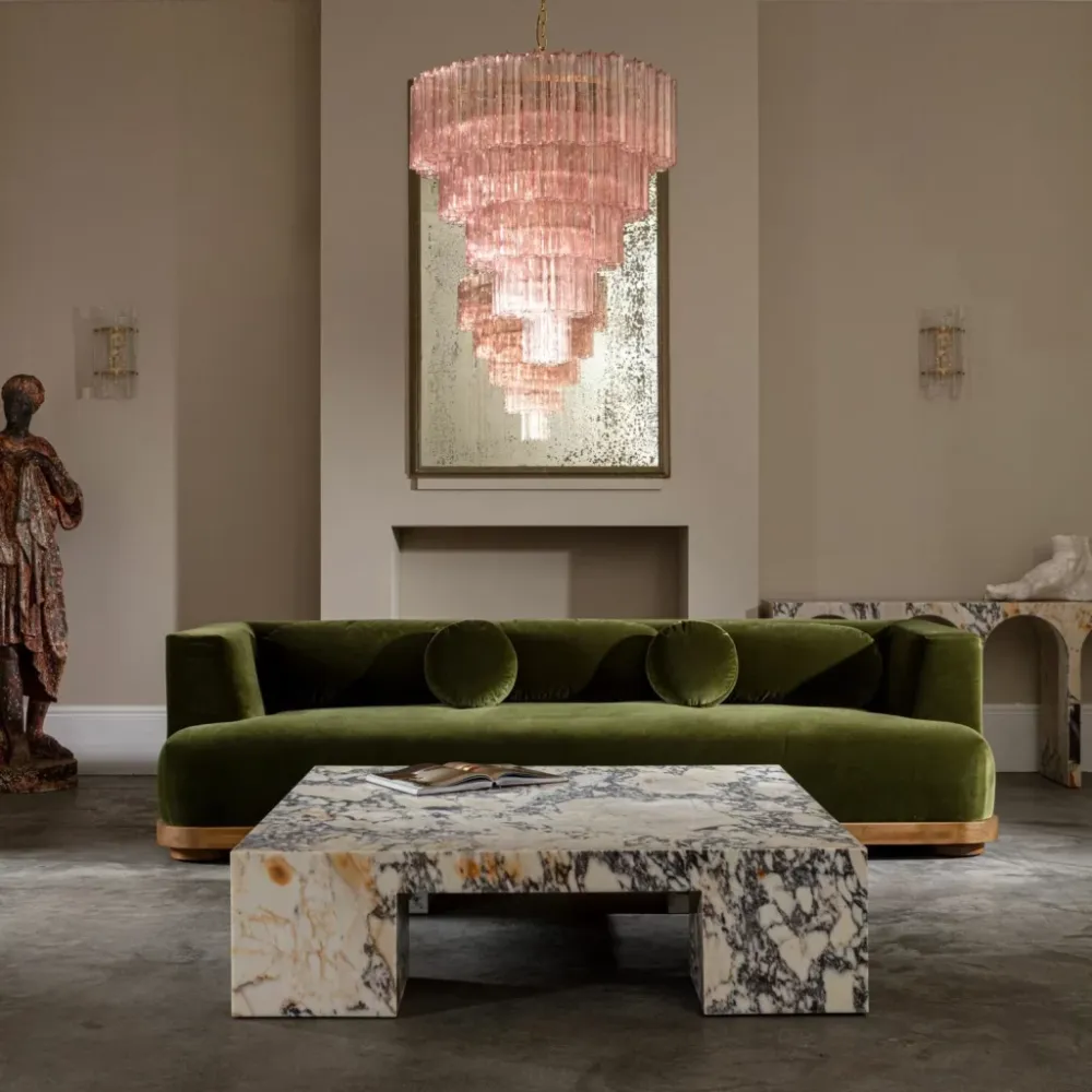Fluted Glass Tiered Chandelier