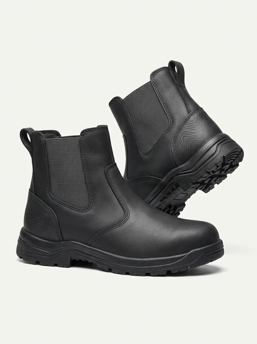 Unisex Everyday Minimalist Wave Pattern Print Work Boots