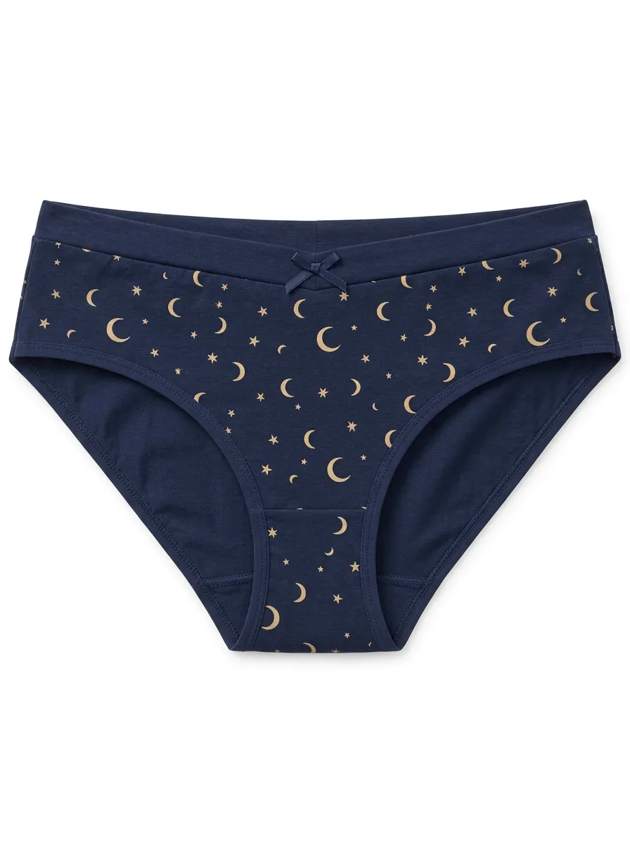 Women's Moon Star Celestial Patterned Briefs
