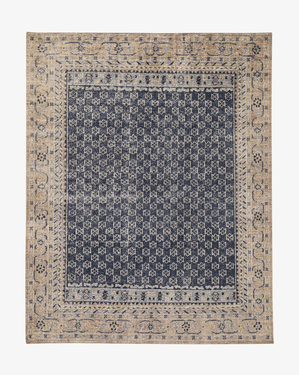 Refined Hand-Knotted Wool Area Rug