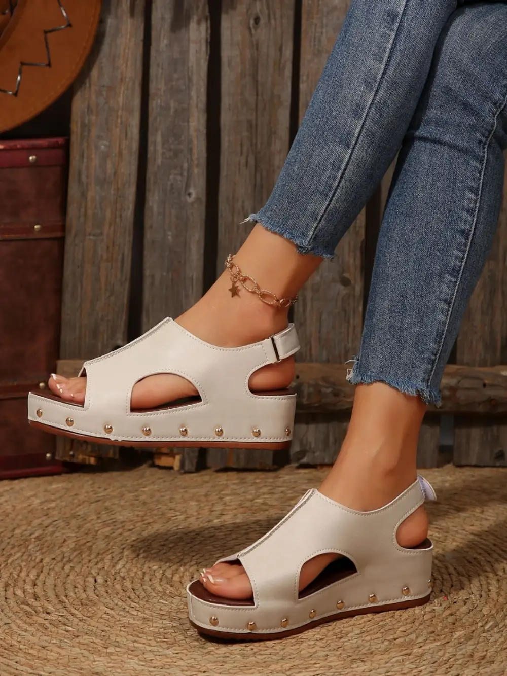 Wedge Pu Sandals