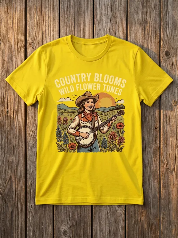Nashville-Inspired Banjo Country Music Crewneck T-Shirt
