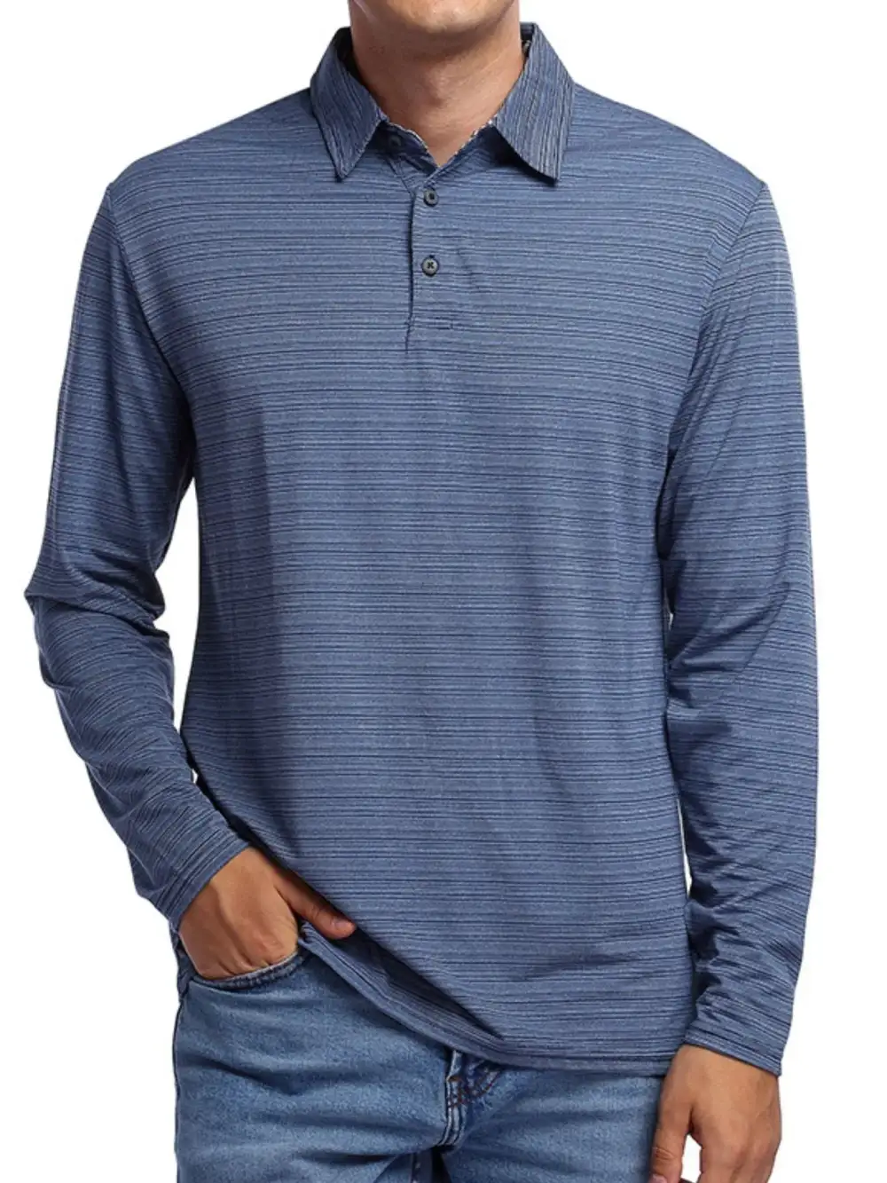 Utility Striped Collared Polo Shirt