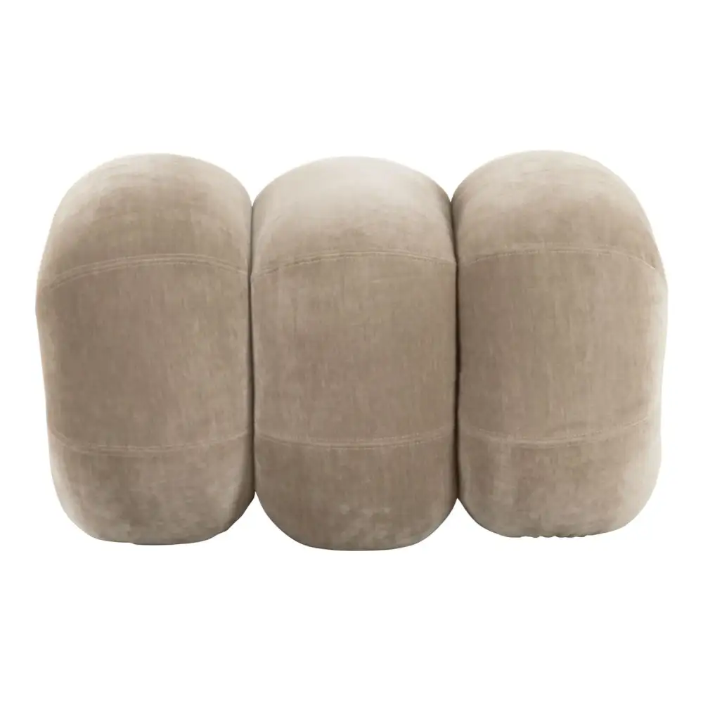 Cushioned Textured Upholstered Ottoman